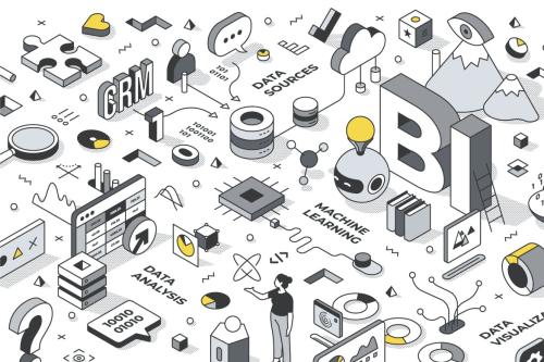 Business Intelligence Isometric Illustration