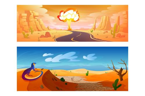 3 Desert Landscape Illustrations Vol.44