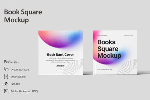 Book Cover Square Mockup