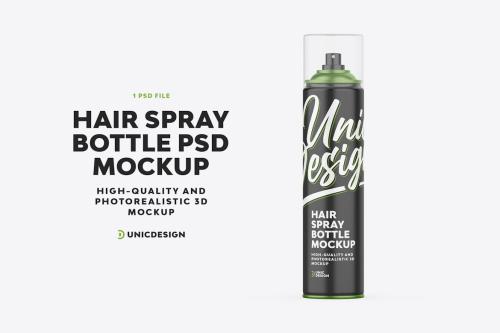 Hair Spray Bottle Mockup