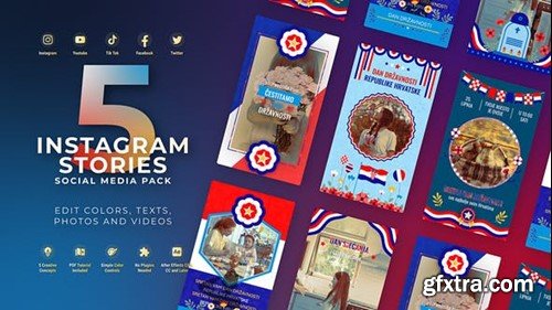 Videohive Stories Independence Day Croatia  Flag Instagram Stories Memorial Day 52599971