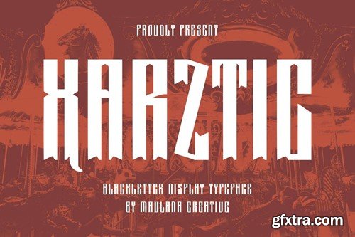 Xarztic Blackletter Display Typeface LDCPG2S