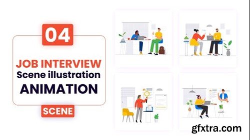 Videohive Job Interview Scene Animation Illustration 52600985