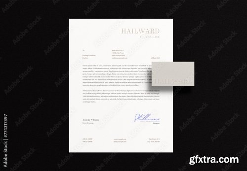 Letterhead Letter Business Card Mockup 2 9xPSD