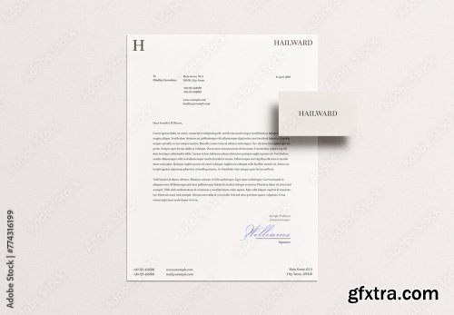 Letterhead Letter Business Card Mockup 2 9xPSD