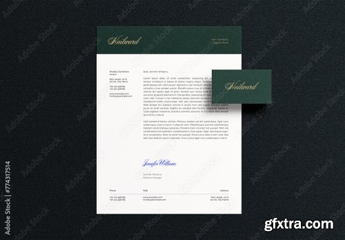 Letterhead Letter Business Card Mockup 2 9xPSD