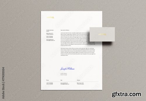 Letterhead Letter Business Card Mockup 2 9xPSD