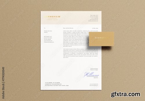 Letterhead Letter Business Card Mockup 2 9xPSD