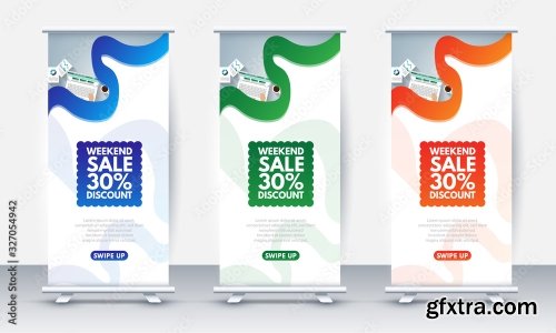 Roll Up Banner Stand Poster Brochure 2 23xAI