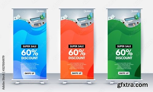 Roll Up Banner Stand Poster Brochure 2 23xAI