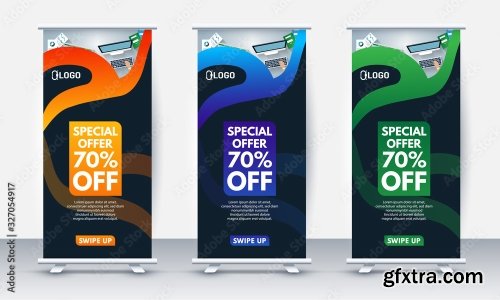 Roll Up Banner Stand Poster Brochure 2 23xAI