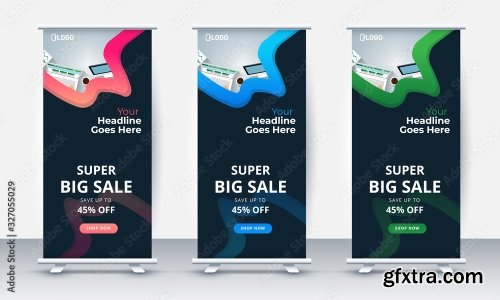 Roll Up Banner Stand Poster Brochure 2 23xAI