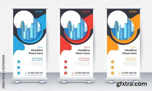 Roll Up Banner Stand Poster Brochure 3 18xAI