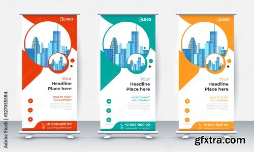 Roll Up Banner Stand Poster Brochure 3 18xAI