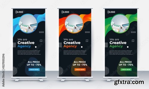 Roll Up Banner Stand Poster Brochure 3 18xAI