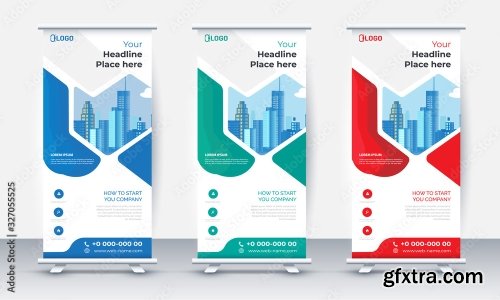 Roll Up Banner Stand Poster Brochure 3 18xAI