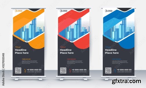 Roll Up Banner Stand Poster Brochure 3 18xAI