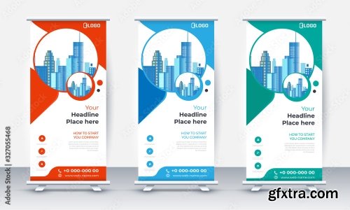 Roll Up Banner Stand Poster Brochure 3 18xAI