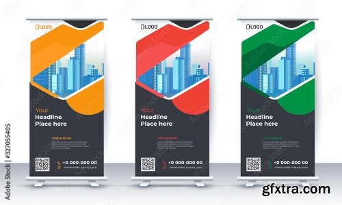 Roll Up Banner Stand Poster Brochure 3 18xAI