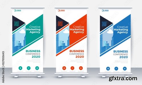 Roll Up Banner Stand Poster Brochure 3 18xAI