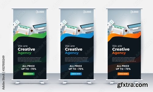 Roll Up Banner Stand Poster Brochure 3 18xAI