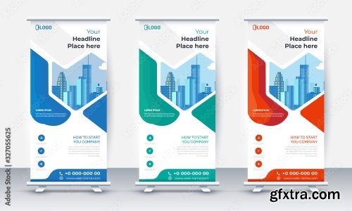 Roll Up Banner Stand Poster Brochure 3 18xAI