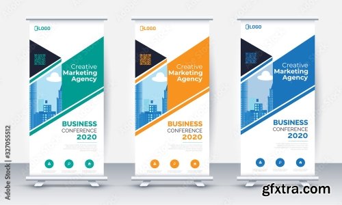 Roll Up Banner Stand Poster Brochure 3 18xAI