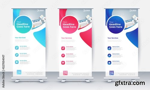 Roll Up Banner Stand Poster Brochure 20xAI