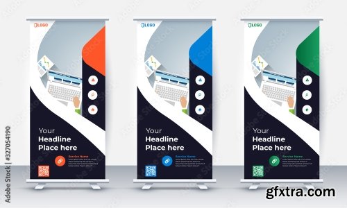 Roll Up Banner Stand Poster Brochure 20xAI