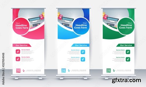 Roll Up Banner Stand Poster Brochure 20xAI