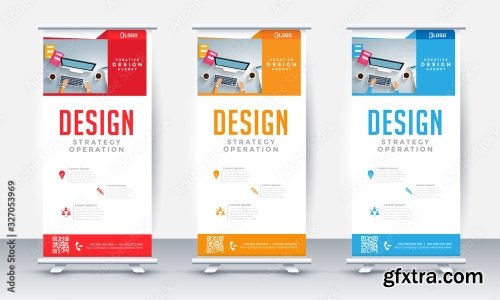 Roll Up Banner Stand Poster Brochure 20xAI