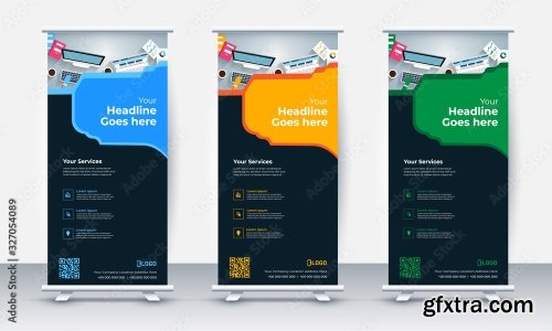 Roll Up Banner Stand Poster Brochure 20xAI