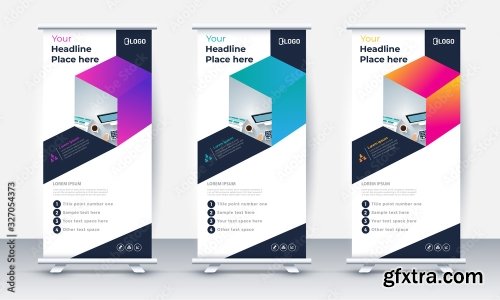 Roll Up Banner Stand Poster Brochure 20xAI