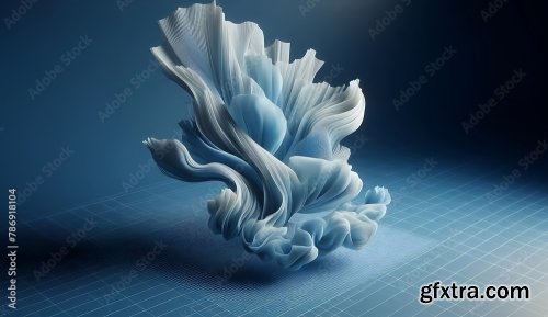 Blue And White Abstract 3D Shape Background 8xJPEG