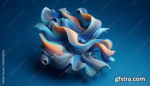 Blue And White Abstract 3D Shape Background 8xJPEG