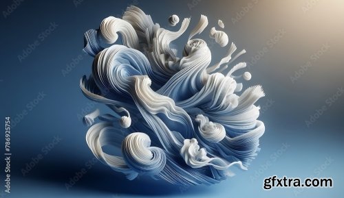 Blue And White Abstract 3D Shape Background 8xJPEG