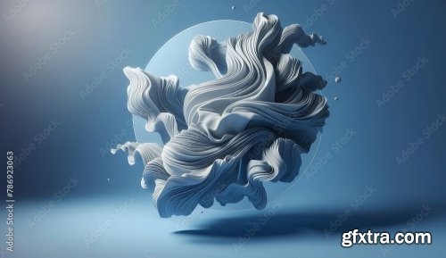 Blue And White Abstract 3D Shape Background 8xJPEG