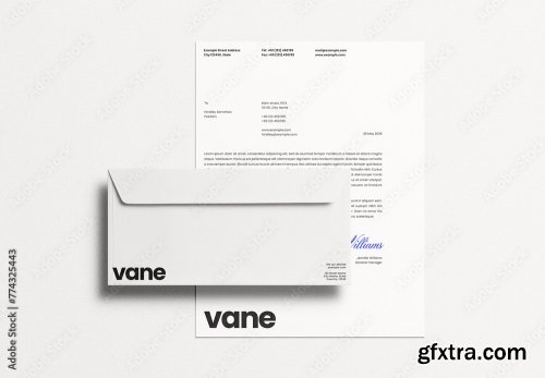 Letterhead Letter Envelope Mockup 10xPSD