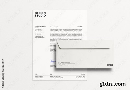 Letterhead Letter Envelope Mockup 10xPSD