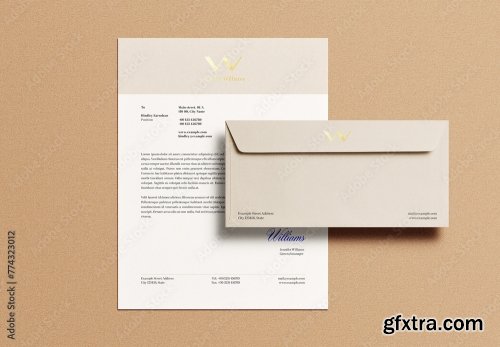 Letterhead Letter Envelope Mockup 10xPSD