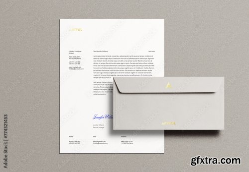 Letterhead Letter Envelope Mockup 10xPSD