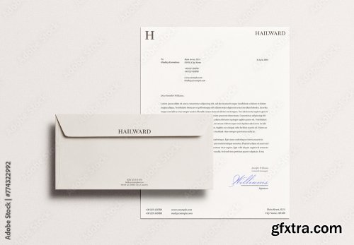 Letterhead Letter Envelope Mockup 10xPSD