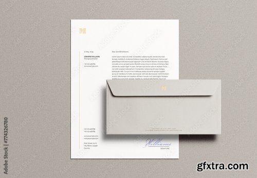 Letterhead Letter Envelope Mockup 10xPSD