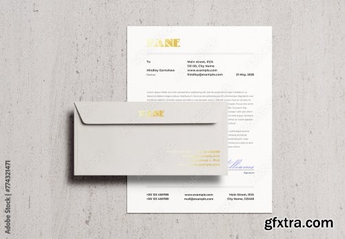 Letterhead Letter Envelope Mockup 10xPSD