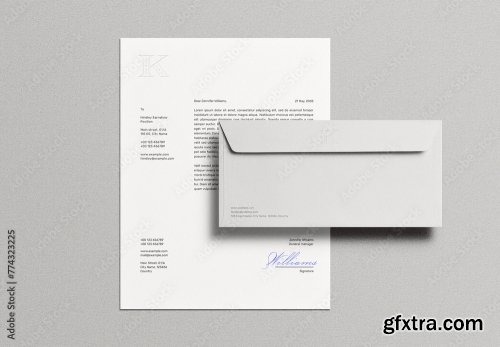 Letterhead Letter Envelope Mockup 10xPSD