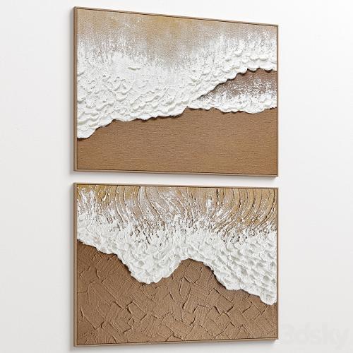 Large Panoramic Relief Plaster Wall Art C-837