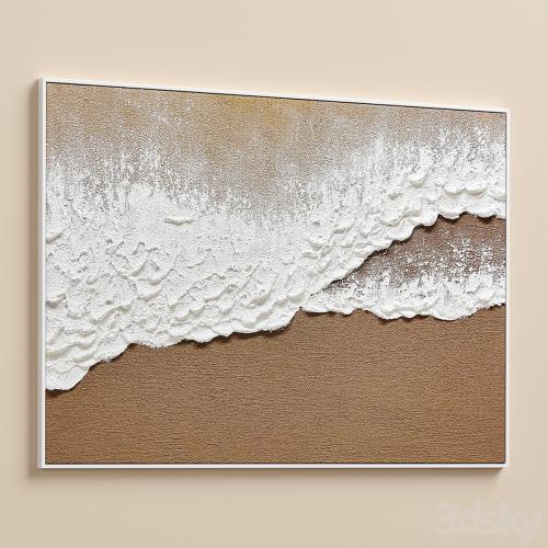 Large Panoramic Relief Plaster Wall Art C-837