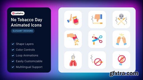 Videohive No Smoking Animated Icons 52611523