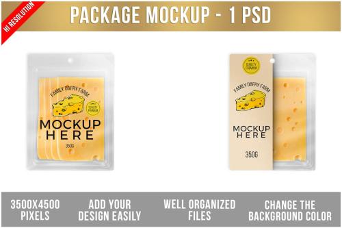 Sliced Cheese Package Mockup