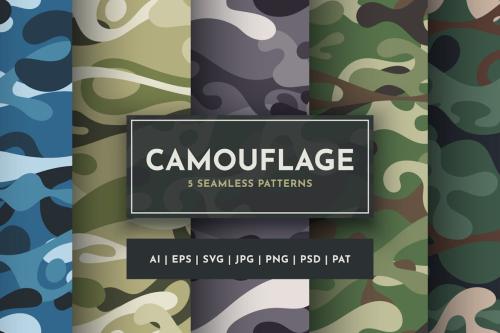 5 Camouflage Seamless Patterns